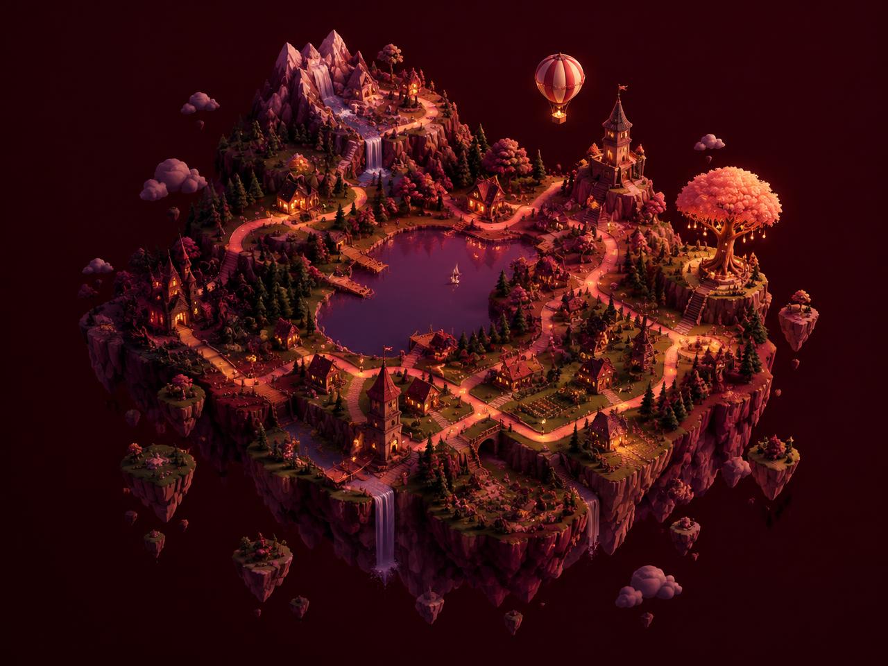 Miniature floating world map